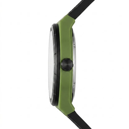 Mark Fairwhale FW-5050 AE - luxury watch side profile, metal, white background, close-up