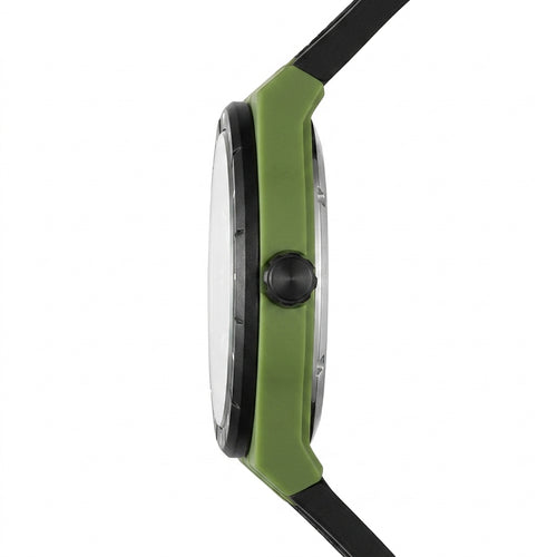 Mark Fairwhale FW-5050 AE - luxury watch side profile, metal, white background, close-up