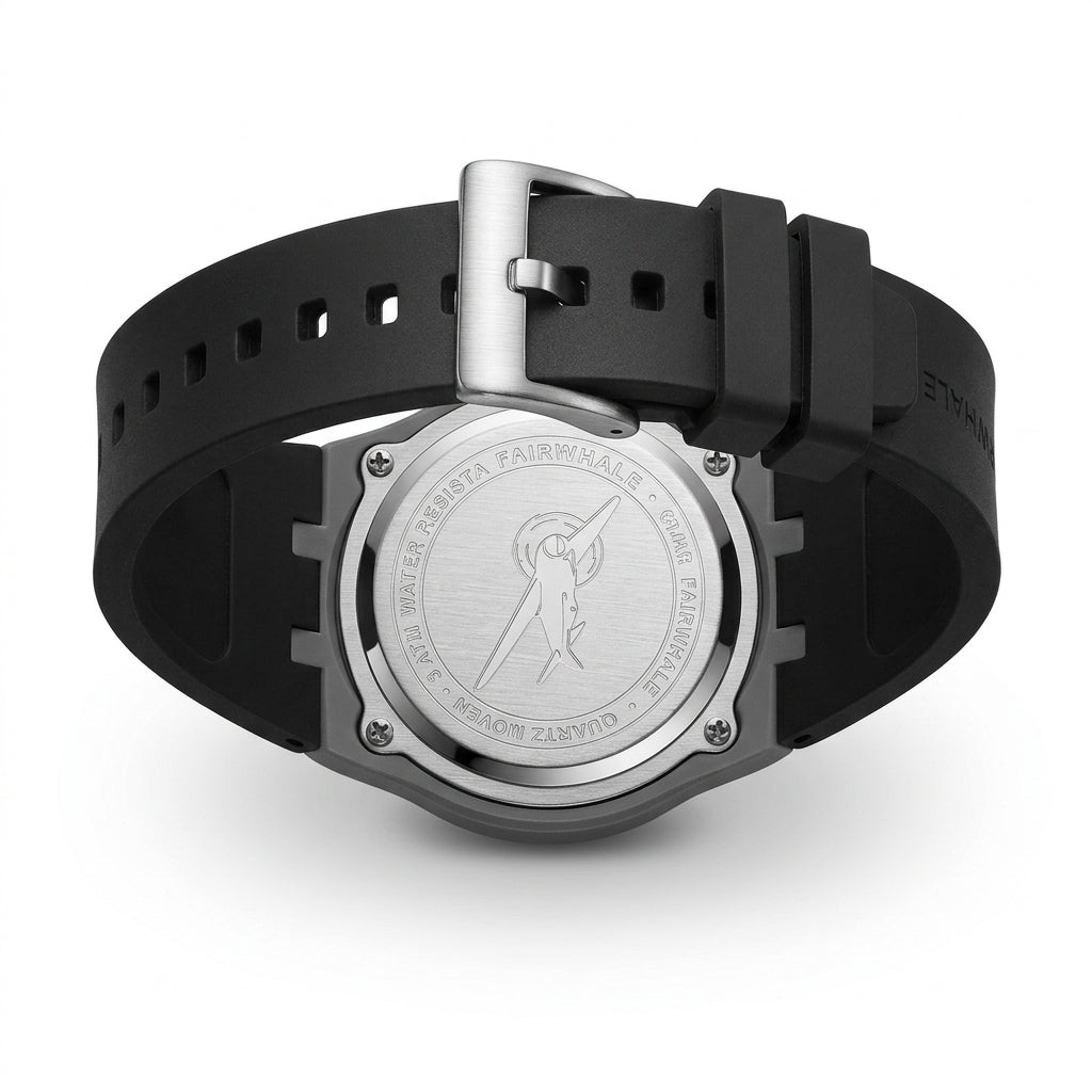 Mark Fairwhale FW-5050 AE - watch case back, luxury, stainless steel, studio shot