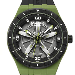 Mark Fairwhale FW-5050 AE - watch dial macro, luxury design, white background.