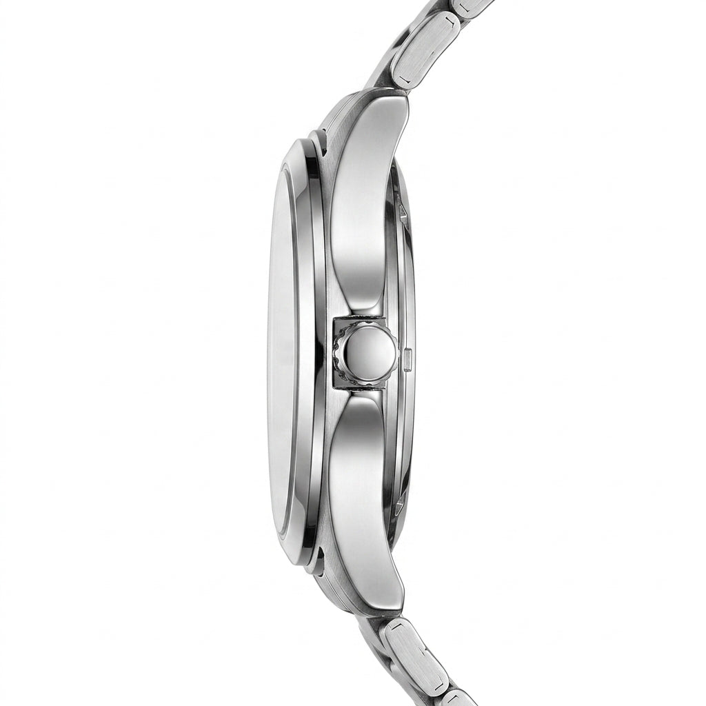 Mark Fairwhale FW-5054 Mi - luxury watch side profile, metal case, white background