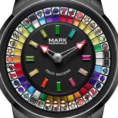 Mark Fairwhale FW-5086 Qu - Macro dial view, luxury detail, crisp, white background