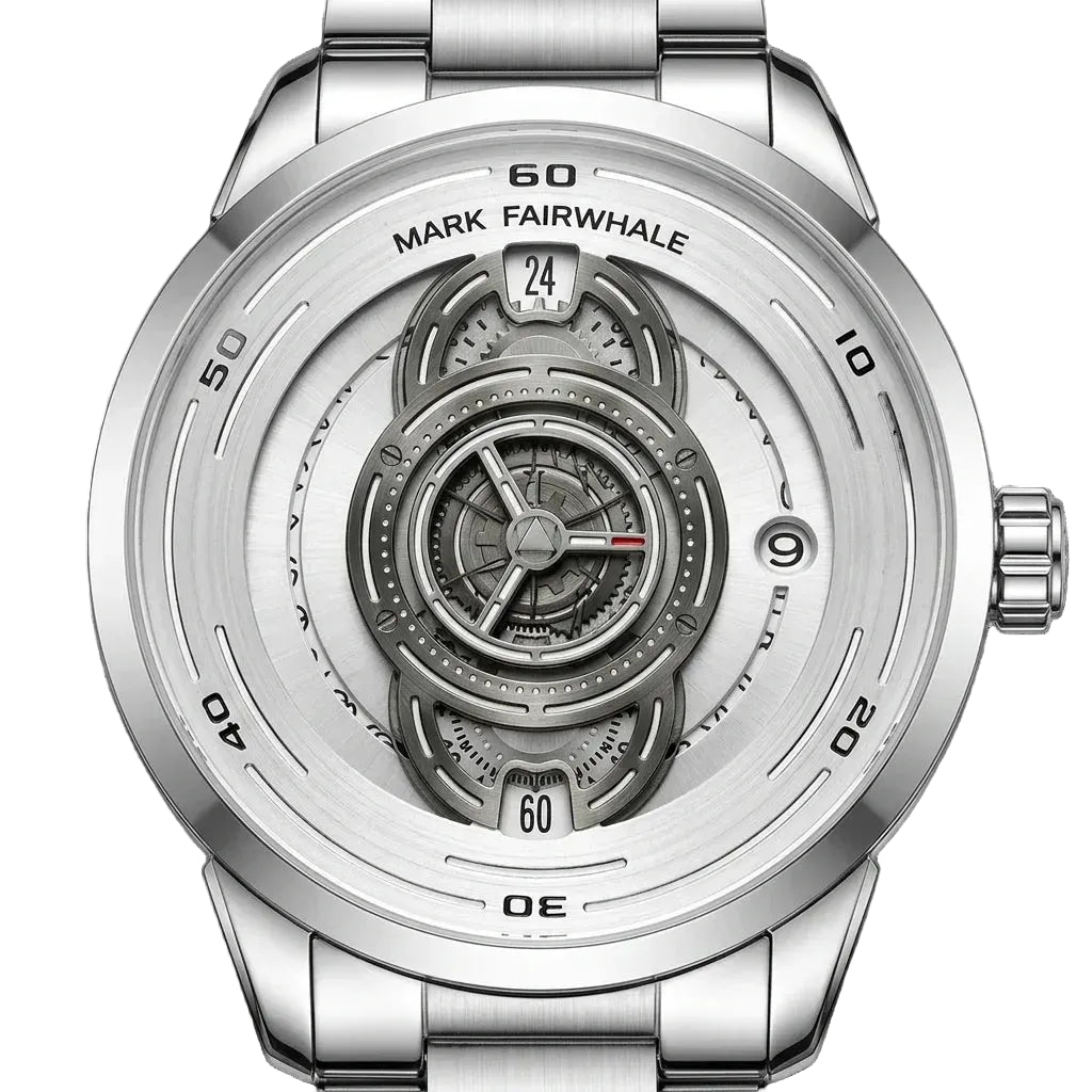 MARK FAIRWHALE FW-5089 St - Macro dial, luxury, crisp details, white studio