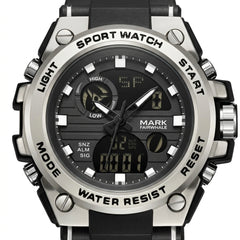 Mark Fairwhale FW-5100 Me - watch dial macro, luxury design, white background.