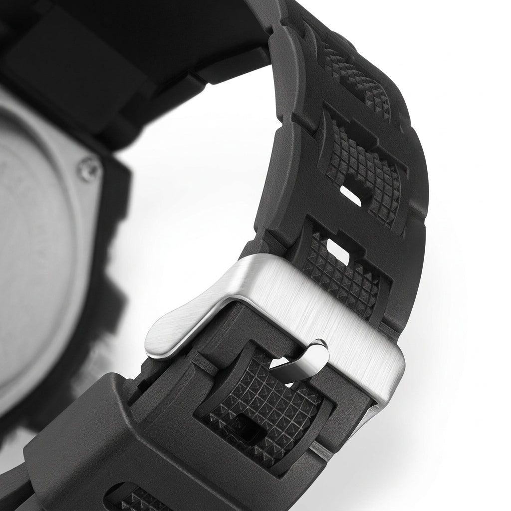 Mark Fairwhale FW-5100 Me - watch strap buckle macro detail