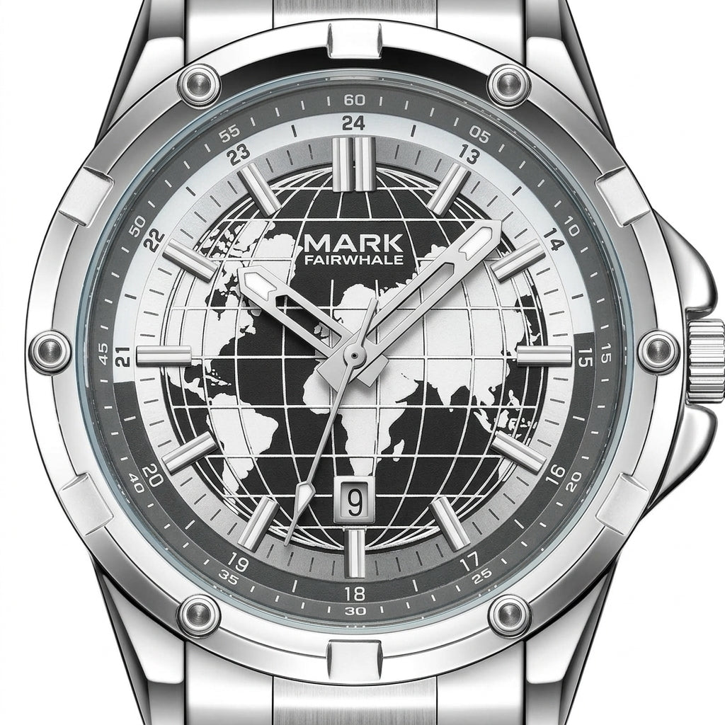 MARK FAIRWHALE FW-5130 CL - luxury watch macro, white background, studio detail