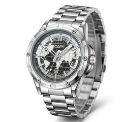 MARK FAIRWHALE FW-5130 CL - luxury watch, stainless steel, white dial, studio shot