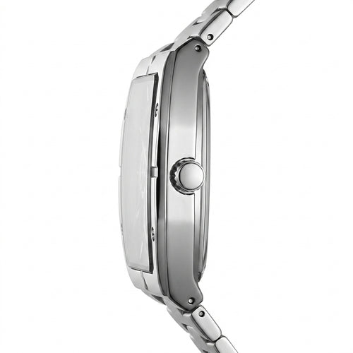 MARK FAIRWHALE FW-5190 Me - luxury watch side profile, metal edges, white background.