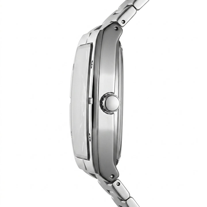 MARK FAIRWHALE FW-5190 Me - luxury watch side profile, metal edges, white background.