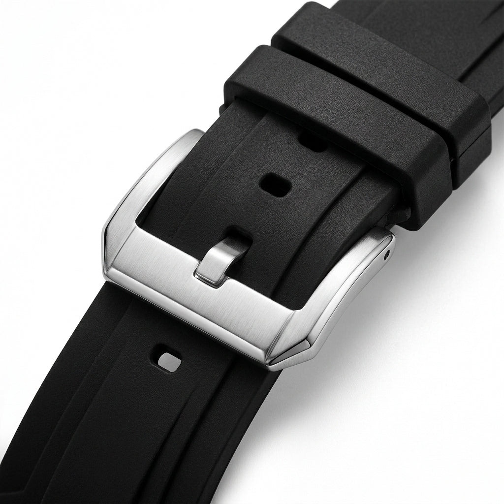 Mark Fairwhale FW-5200 Me - Leather Strap, Metal Buckle, Macro Detail