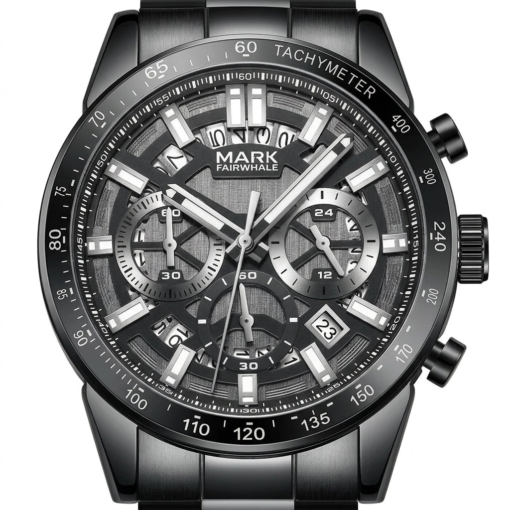 Mark Fairwhale FW-5880 Me - luxury watch dial, macro, white background