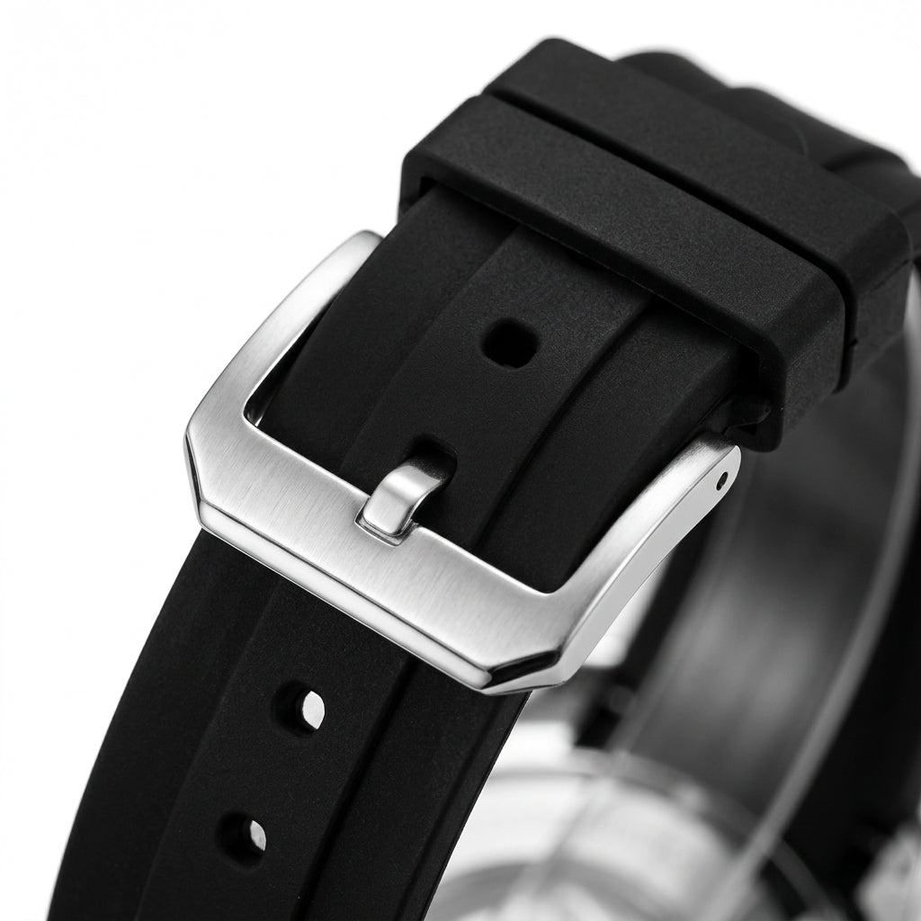 Mark Fairwhale FW-5930 MI - Leather Strap, Metal Buckle, Macro Detail