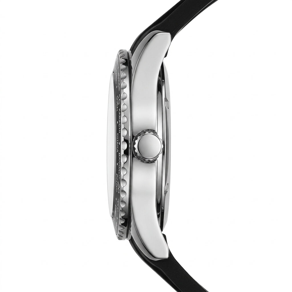 Mark Fairwhale FW-5930 MI - luxury watch, side profile, metal case, white background