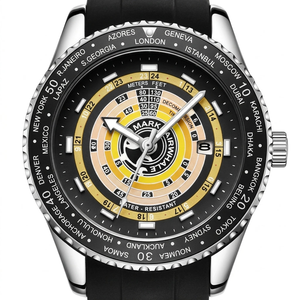 Mark Fairwhale FW-5930 MI - watch dial, luxury, macro, white background