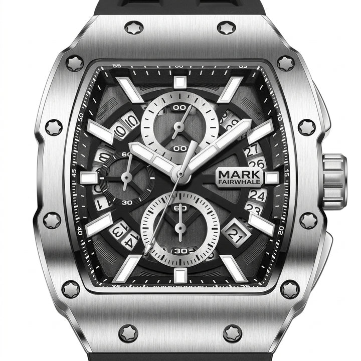 Mark Fairwhale FW-5960 BA - luxury watch dial, macro, white background