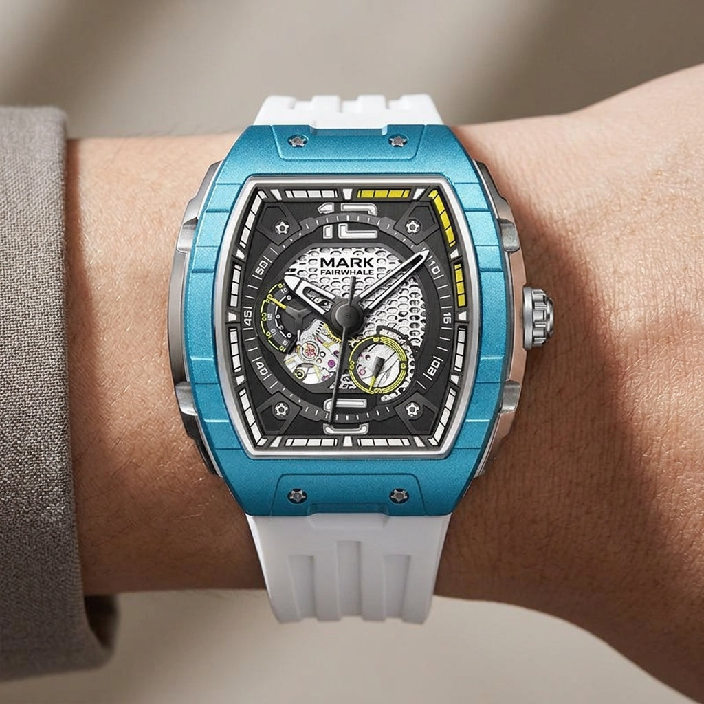 Mark Fairwhale FW-6002 Sk - Luxury wrist watch, close-up, modern design