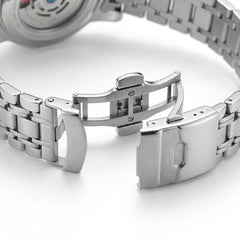 MARK FAIRWHALE FW-6018 Me - leather strap, metal buckle, macro detail