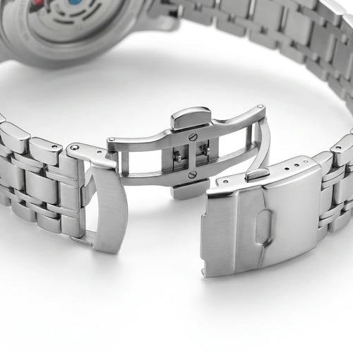 MARK FAIRWHALE FW-6018 Me - leather strap, metal buckle, macro detail