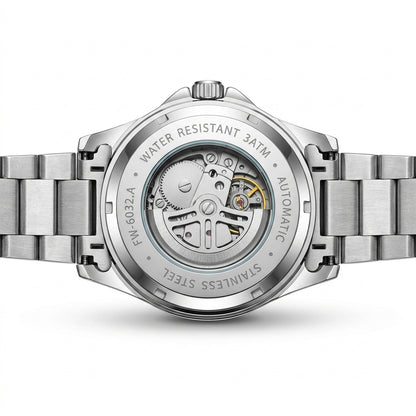 Mark Fairwhale FW-6032 Wr - watch case back, luxury, stainless steel, studio shot