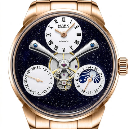 Mark Fairwhale FW-6038 Au - gold dial, luxury watch, macro detail
