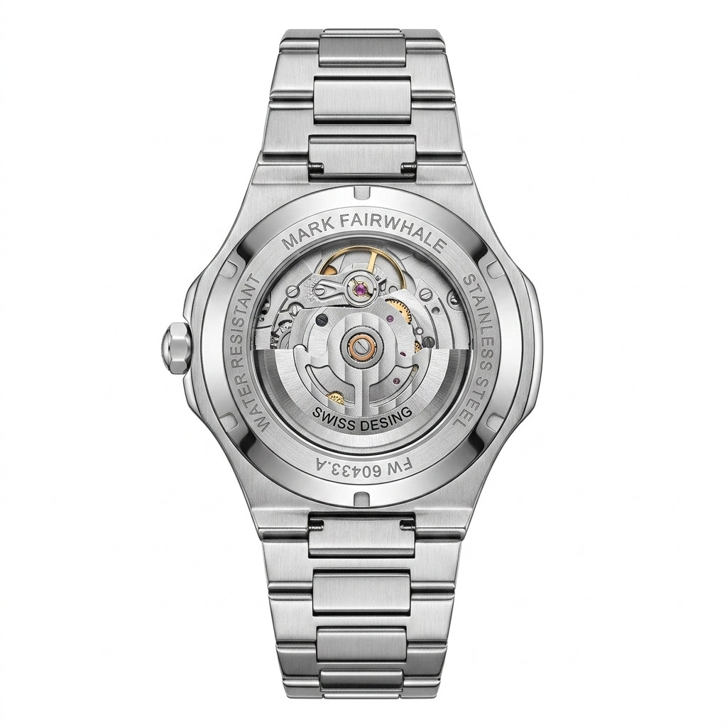 MARK FAIRWHALE FW-6043 Sk - luxury watch, case back, engraved details