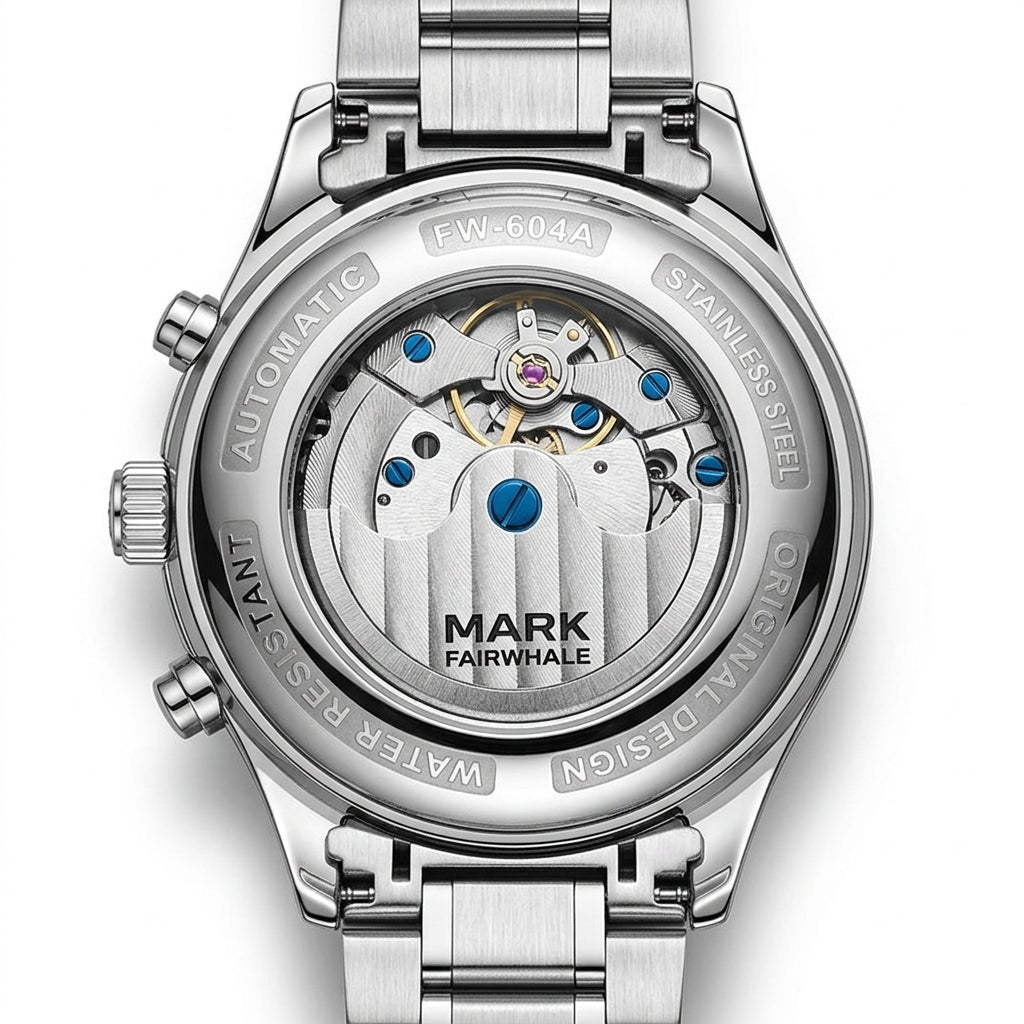 MARK FAIRWHALE FW-6044 Lu - stainless steel engraved solid caseback