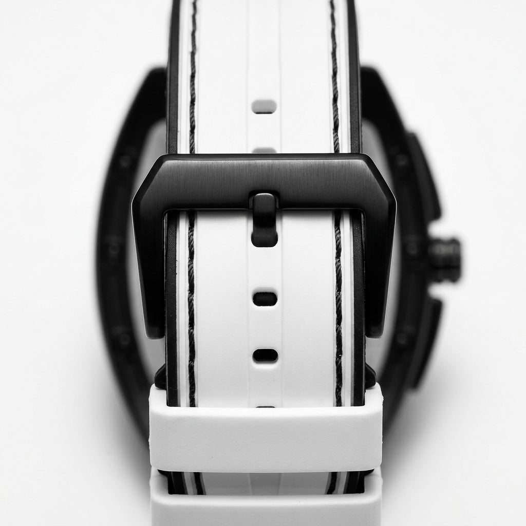 Mark Fairwhale FW-6520 Me - Leather Strap, Metal Buckle, Macro Detail