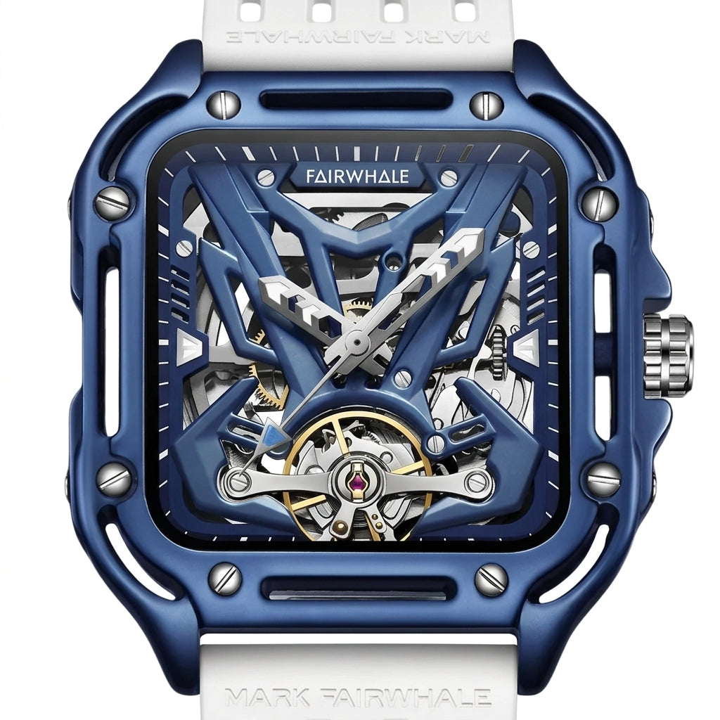 Mark Fairwhale FW-6530 ZE - luxury watch dial, macro, white background