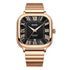 Mark Fairwhale IONIRUS gold automatic men’s square watch with Roman numerals and stainless steel bracelet