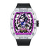 Mark Fairwhale LUXIUM purple transparent automatic watch with skeleton dial and sapphire crystal for men