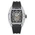 Mark Fairwhale FW-6860 LUXONIS men’s skeleton automatic watch with transparent case, black rubber strap, and glow-in-the-dark hands – modern luxury watch.