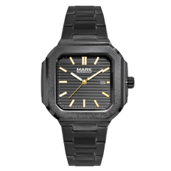 Fairwhale FW-5042 Men's Q - Black, Square Dial, Gold Accents