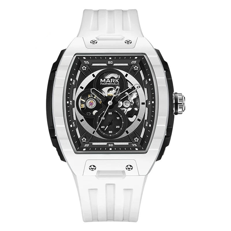 Front view of Mark Fairwhale NEXURIS men’s automatic skeleton watch