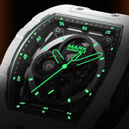 Mark Fairwhale NEXURIS men’s skeleton automatic watch with luminous dial