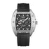 Mark Fairwhale SKELTOR men’s skeleton automatic watch with silver tonneau case and rubber strap