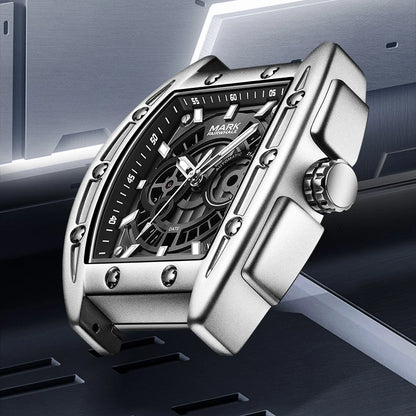 Mark Fairwhale SKELTOR luxury skeleton automatic watch with bold tonneau design