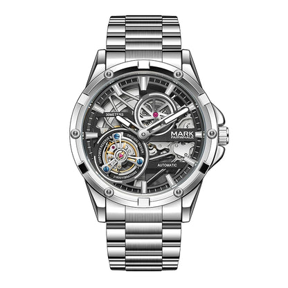 Mark Fairwhale VELTOSKEL silver skeleton automatic men’s watch with stainless steel strap