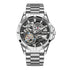 Mark Fairwhale VELTOSKEL silver skeleton automatic men’s watch with stainless steel strap