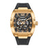 Mark Fairwhale VELTROX gold skeleton automatic chronograph watch with rubber strap