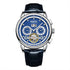 Fairwhale XAUREO blue dial men’s skeleton tourbillon automatic watch with elegant leather strap and luminous hands