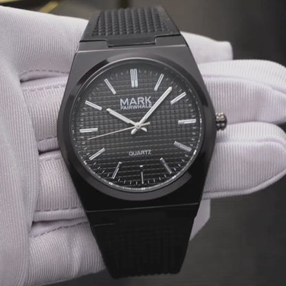 Mark Fairwhale STRAYA men’s quartz watch with stainless steel case and mesh strap, chronograph dial, luminous hands – luxury modern timepiece video.