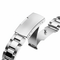 stainless steel watch clasp deployment buckle close up luxury detail