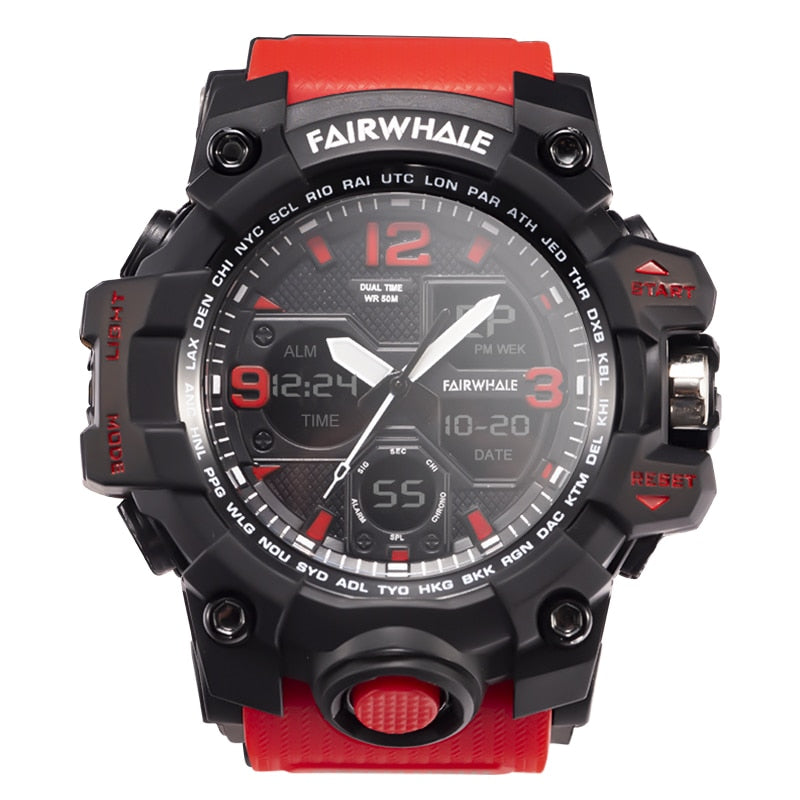 FW-4230 ROGUEFORCE red-and-black edition front view showing dual display.