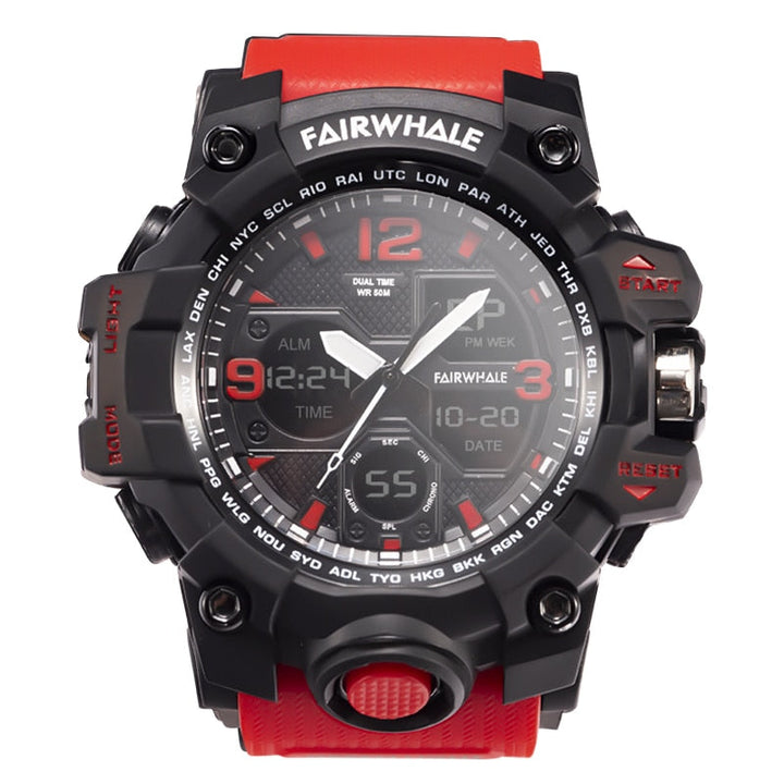 FW-4230 ROGUEFORCE red-and-black edition front view showing dual display.