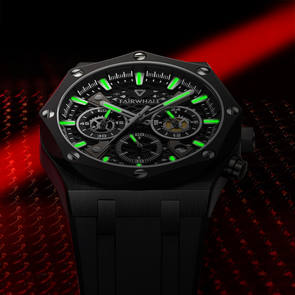 Mark Fairwhale 5660 VLARIL men’s chronograph watch with black octagonal case and luminous dial