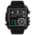 Mark Fairwhale TRICHRON FW-4270 quartz watch with LED digital display, leather strap, and waterproof design