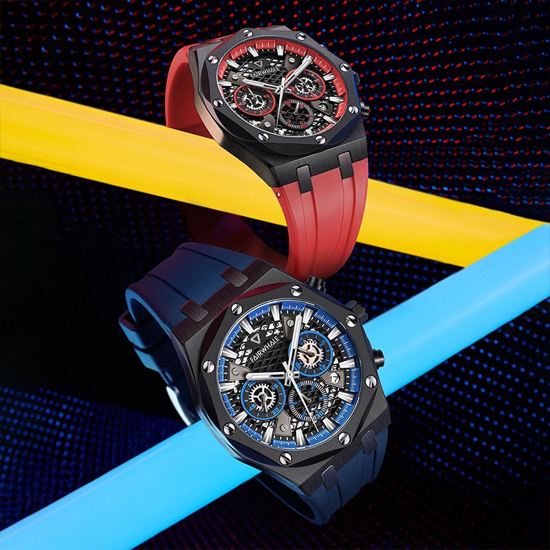 Mark Fairwhale 5660 VLARIL men’s chronograph watch with black octagonal case and luminous dial