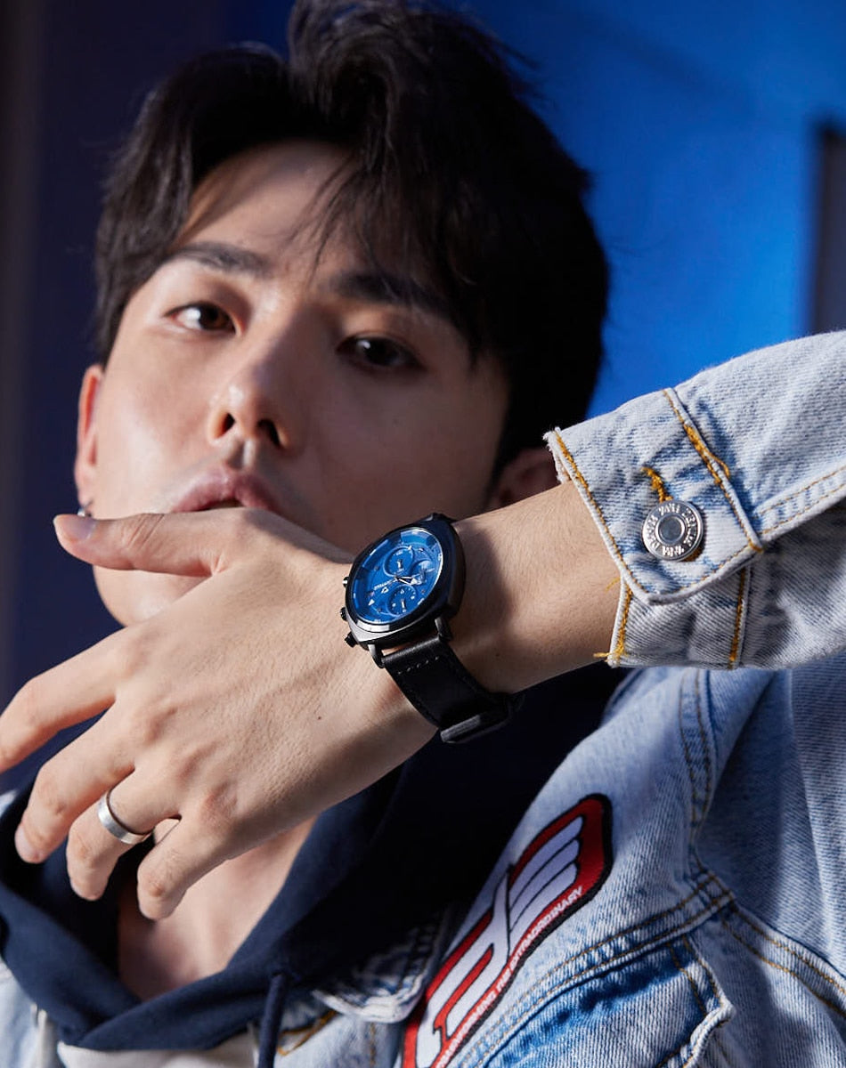 Mark Fairwhale Leather Military Watch