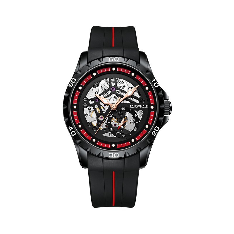 Mark Fairwhale Skeleton Silicon Strap Watch