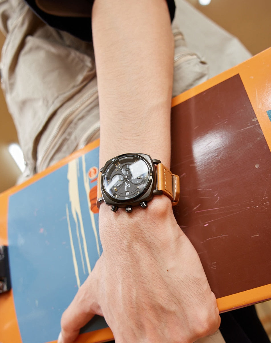 Mark Fairwhale Leather Military Watch